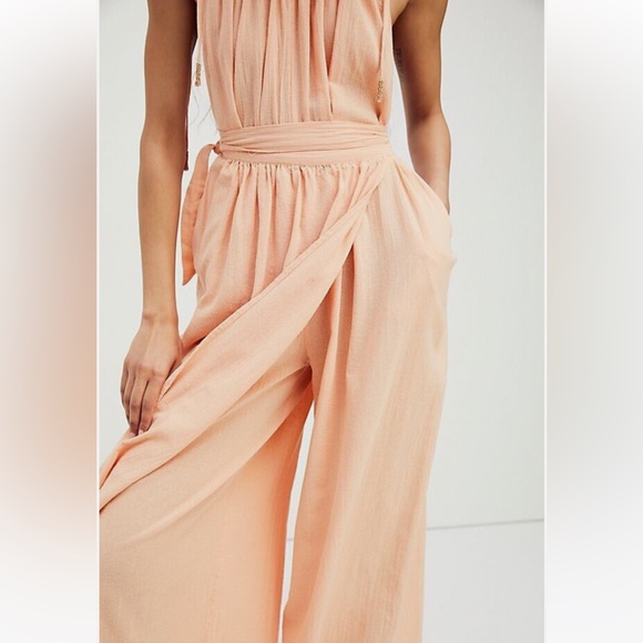 FREE PEOPLE ENDLESS SUMMER Sz S LONGER DAYS WRAP JUMPSUIT - Picture 2 of 9